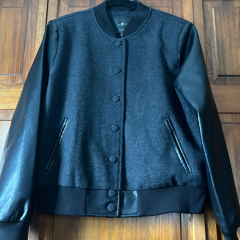 7 For All Mankind Free People Varsity Bomber Jacket Pockets